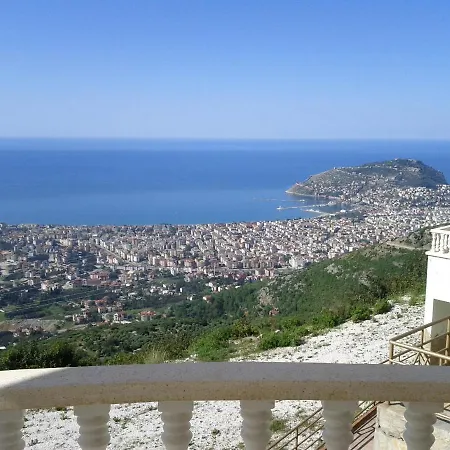 View With Private Pool On Top Of The Mountain Behind Town Alanya