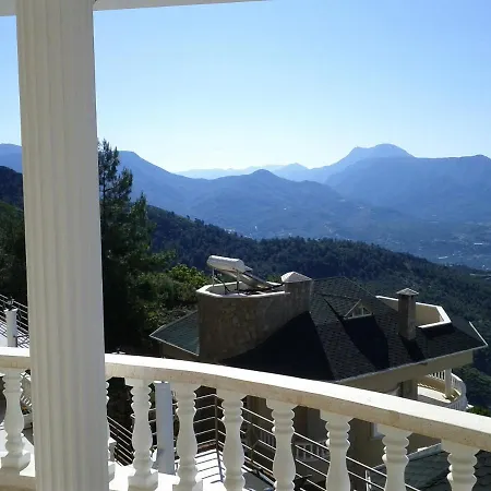 View With Private Pool On Top Of The Mountain Behind Town Alanya